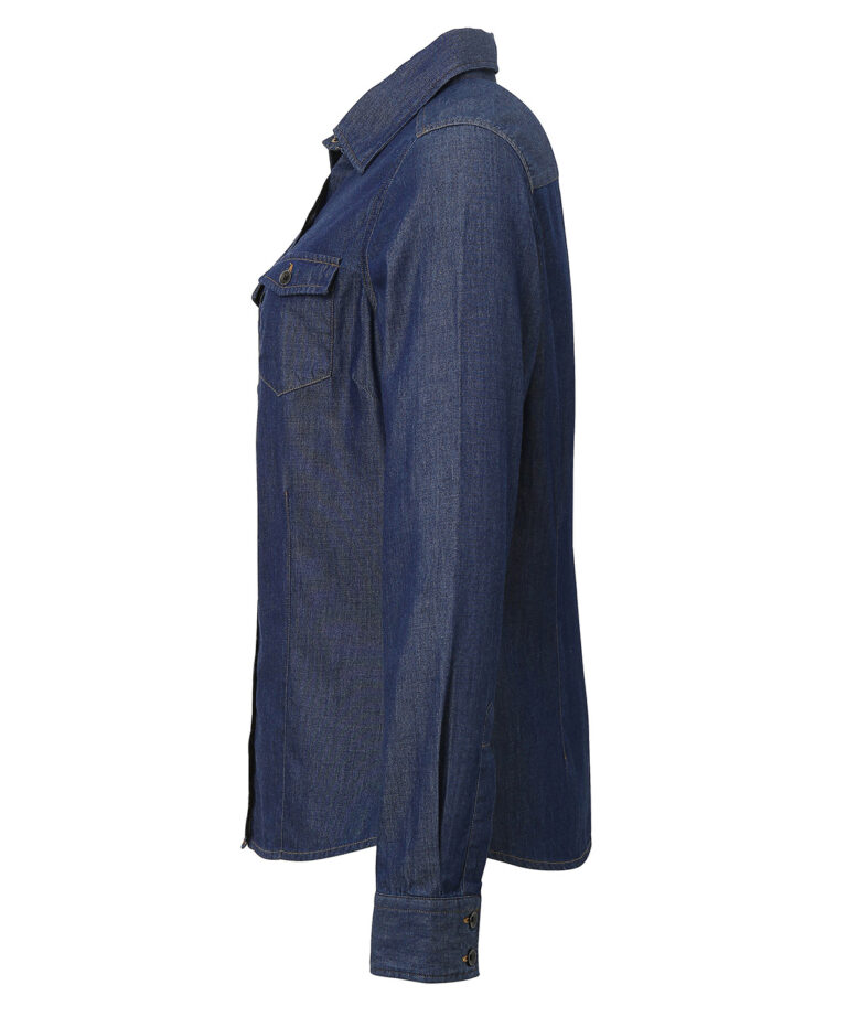 Premier &#8211; Womens Jeans Stitch Denim Shirt PR322, Vivid Promotion Workwear
