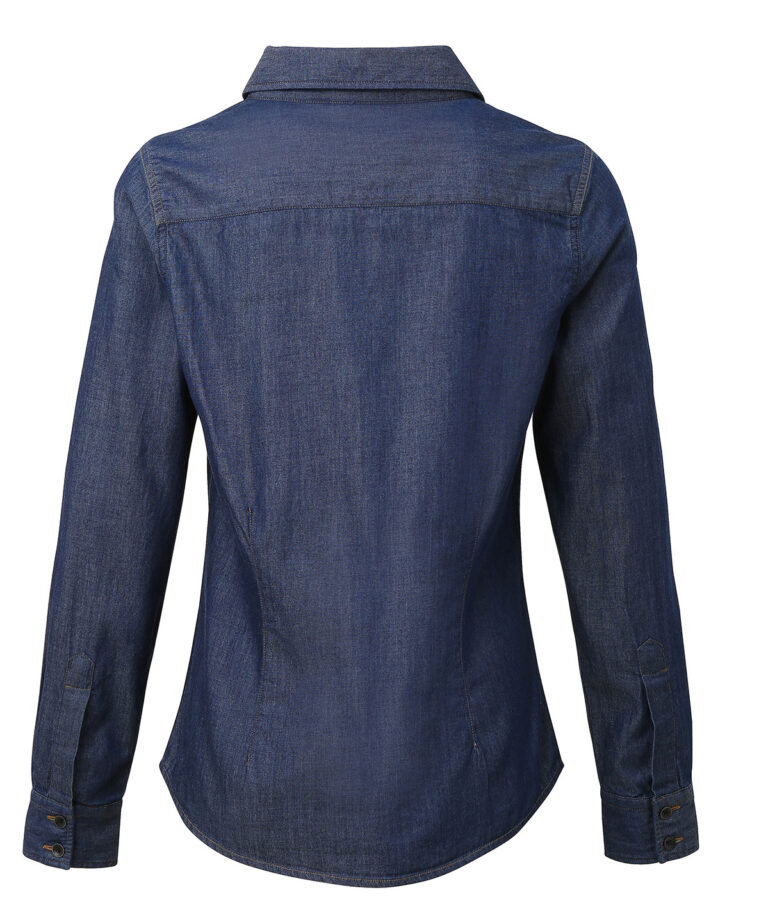 Premier &#8211; Womens Jeans Stitch Denim Shirt PR322, Vivid Promotion Workwear