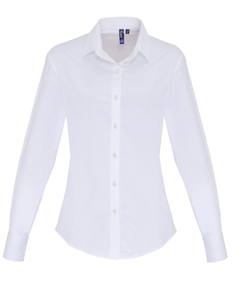 Premier &#8211; Womens Signature Oxford Long Sleeve Shirt PR334, Vivid Promotion Workwear