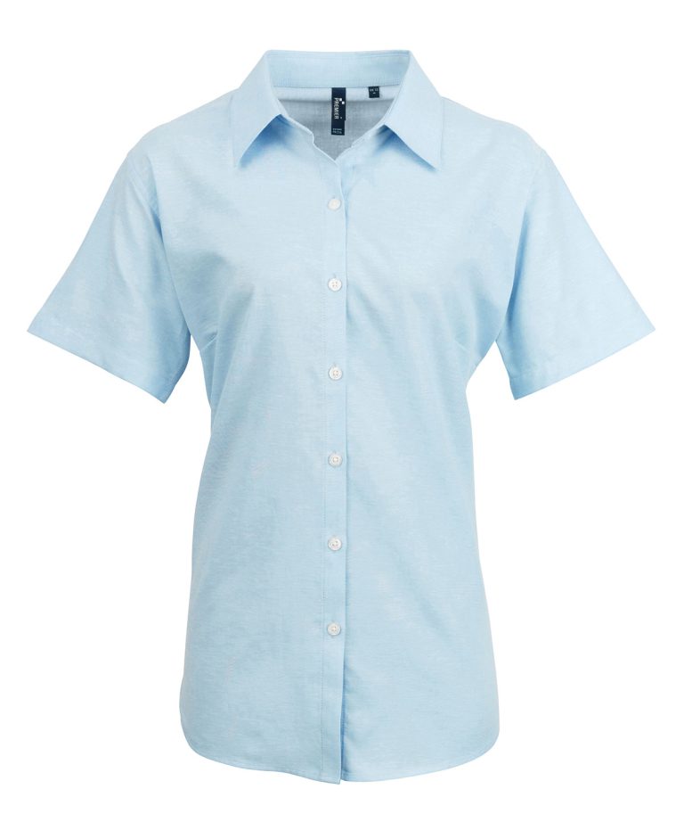 Premier &#8211; Womens Signature Oxford Short Sleeve Shirt PR336, Vivid Promotion Workwear