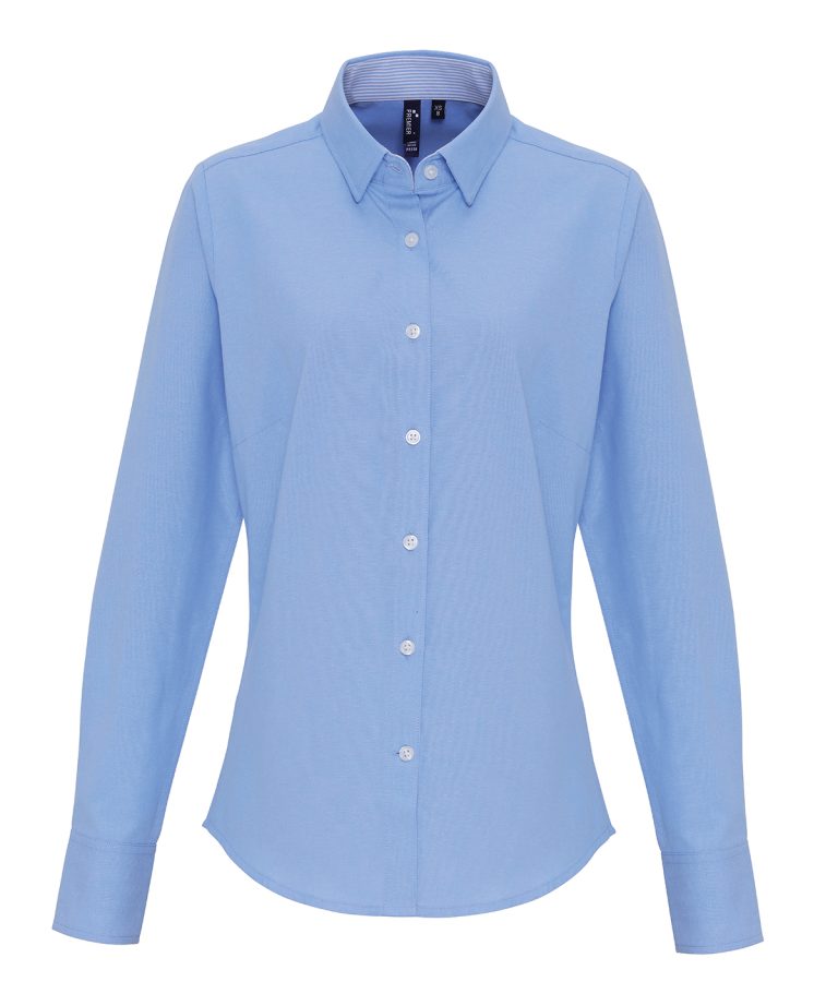 Alternative view of Premier - Womens Cotton Rich Oxford Stripes Blouse PR338