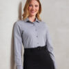 Russell Collection &#8211; Womens Long Sleeve Herringbone Shirt J962F, Vivid Promotion Workwear
