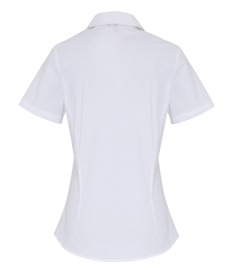 Premier &#8211; Womens Stretch Fit Cotton Poplin Short Sleeve Blouse PR346, Vivid Promotion Workwear
