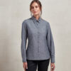 Russell Collection &#8211; Womens Long Sleeve Polycotton Easycare Fitted Poplin Shirt J924F, Vivid Promotion Workwear