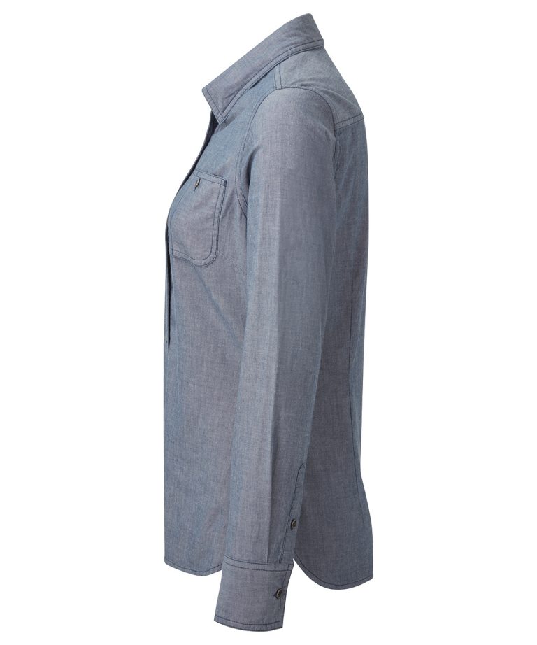 Premier &#8211; Womens Chambray Shirt |  Organic And Fairtrade Certified PR347, Vivid Promotion Workwear