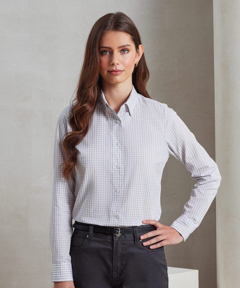 Premier &#8211; Womens Maxton Check Long Sleeve Shirt PR352, Vivid Promotion Workwear