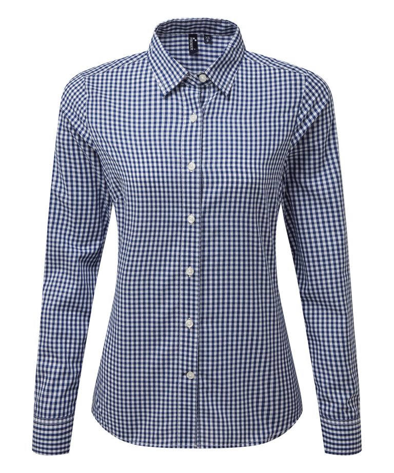 Premier &#8211; Womens Maxton Check Long Sleeve Shirt PR352, Vivid Promotion Workwear