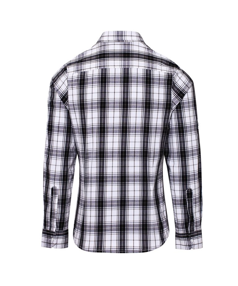 Premier Womens Ginmill Check Cotton Long Sleeve Shirt PR354, Vivid Promotion Workwear