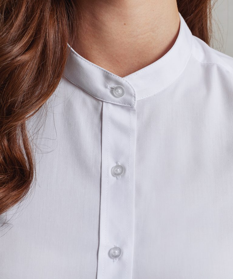 Premier &#8211; Womens Banded Collar Grandad Shirt PR358, Vivid Promotion Workwear