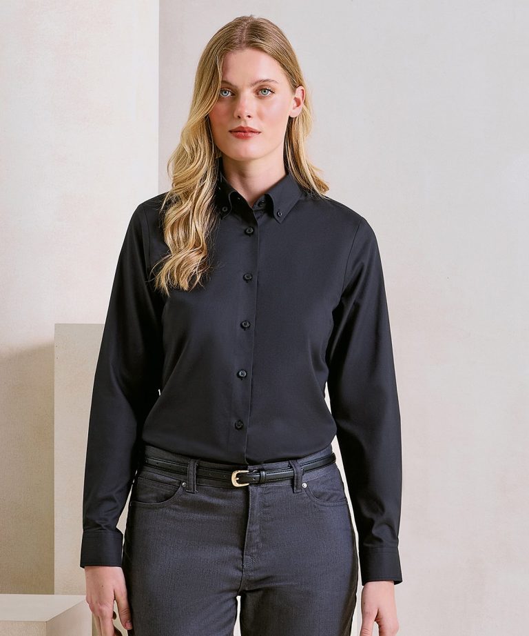 Premier &#8211; Womens Supreme Oxford Long Sleeve Shirt PR384, Vivid Promotion Workwear