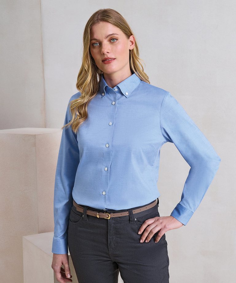 Premier &#8211; Womens Supreme Oxford Long Sleeve Shirt PR384, Vivid Promotion Workwear