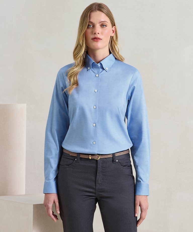 Premier &#8211; Womens Supreme Oxford Long Sleeve Shirt PR384, Vivid Promotion Workwear