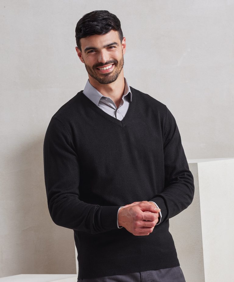 Premier &#8211; Essential Acrylic V-Neck Sweater PR400, Vivid Promotion Workwear