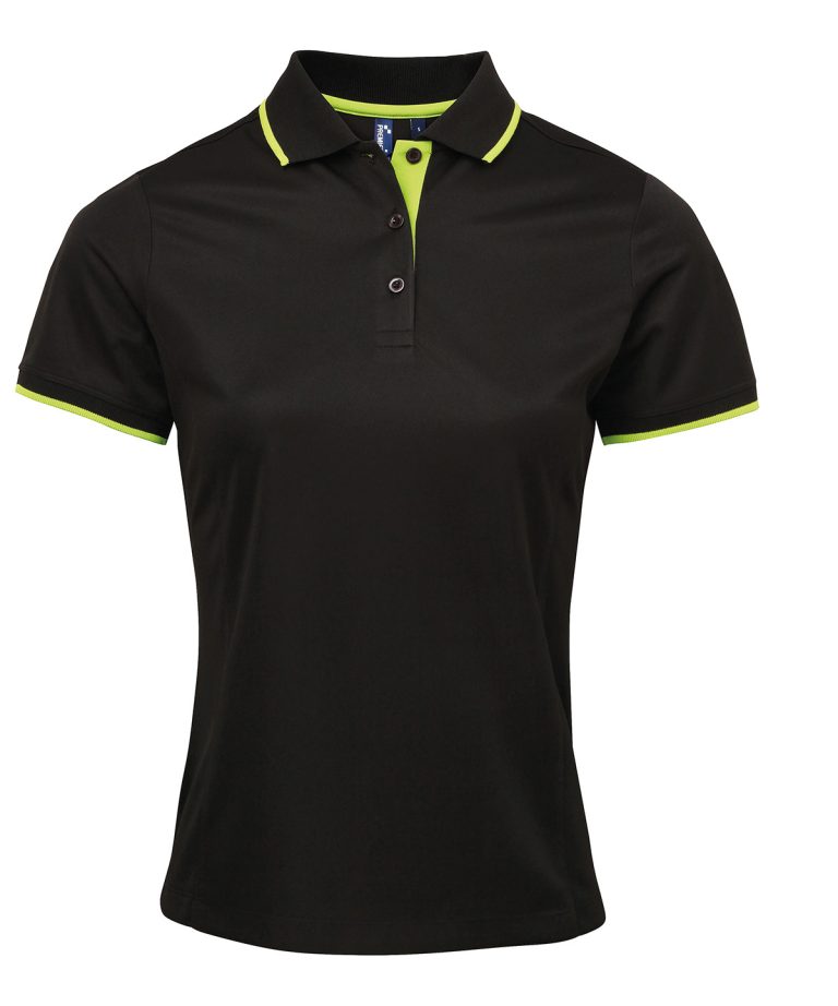 Premier - Womens Contrast Coolchecker Polo PR619