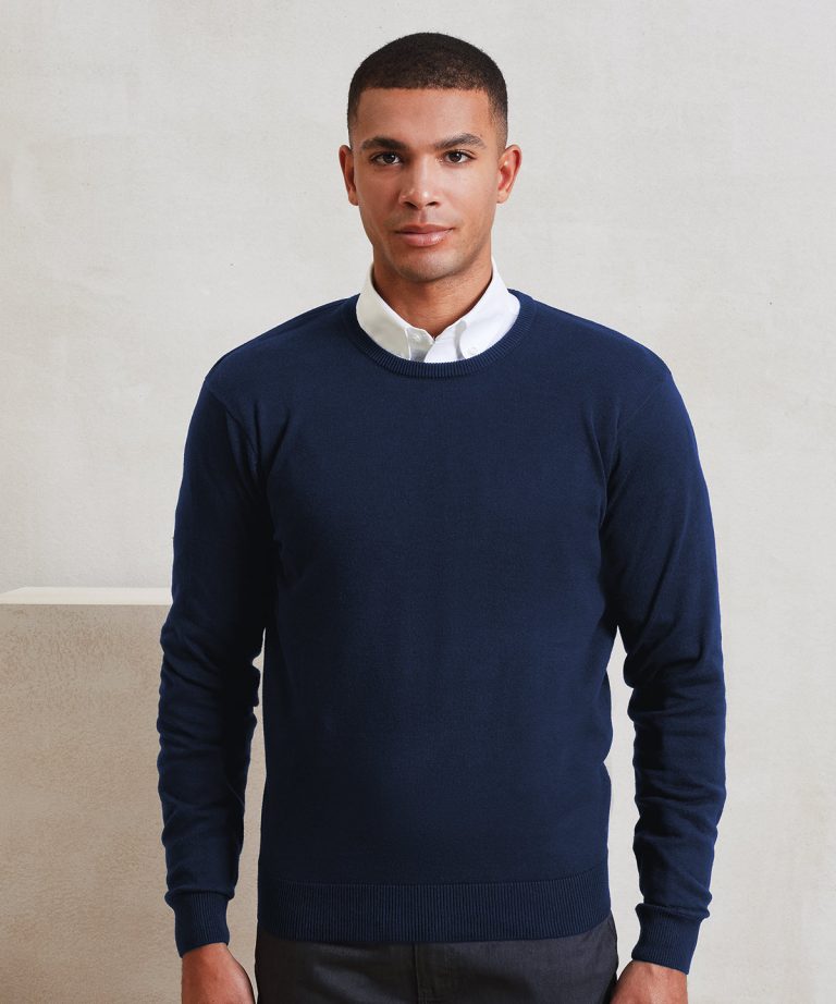Premier &#8211; Crew Neck Cotton Rich Knitted Sweater PR692, Vivid Promotion Workwear