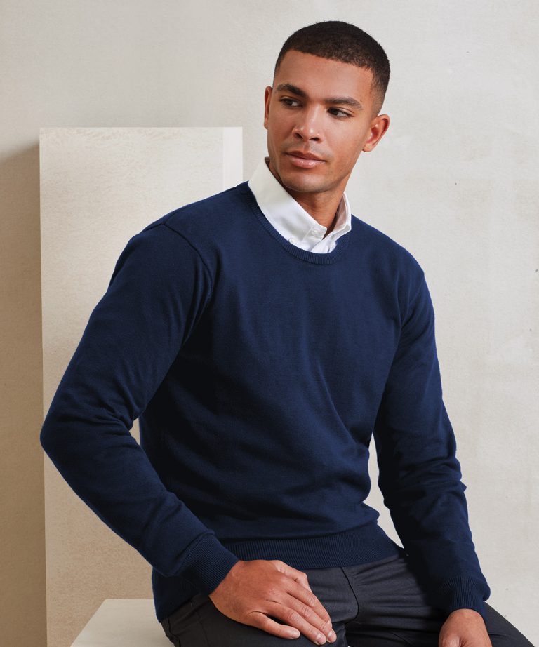 Premier &#8211; Crew Neck Cotton Rich Knitted Sweater PR692, Vivid Promotion Workwear
