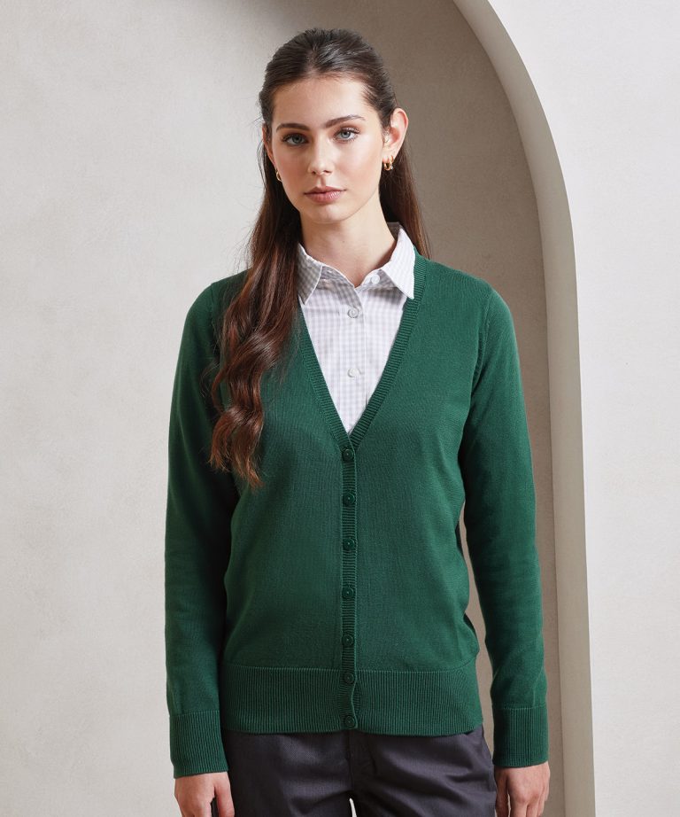 Premier &#8211; Womens Button Through Knitted Cardigan PR697, Vivid Promotion Workwear