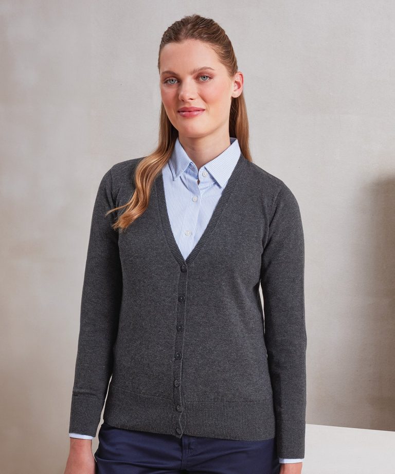 Premier &#8211; Womens Button Through Knitted Cardigan PR697, Vivid Promotion Workwear