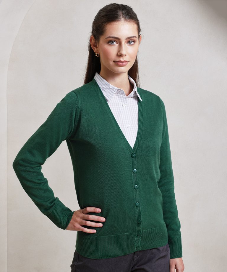 Premier &#8211; Womens Button Through Knitted Cardigan PR697, Vivid Promotion Workwear