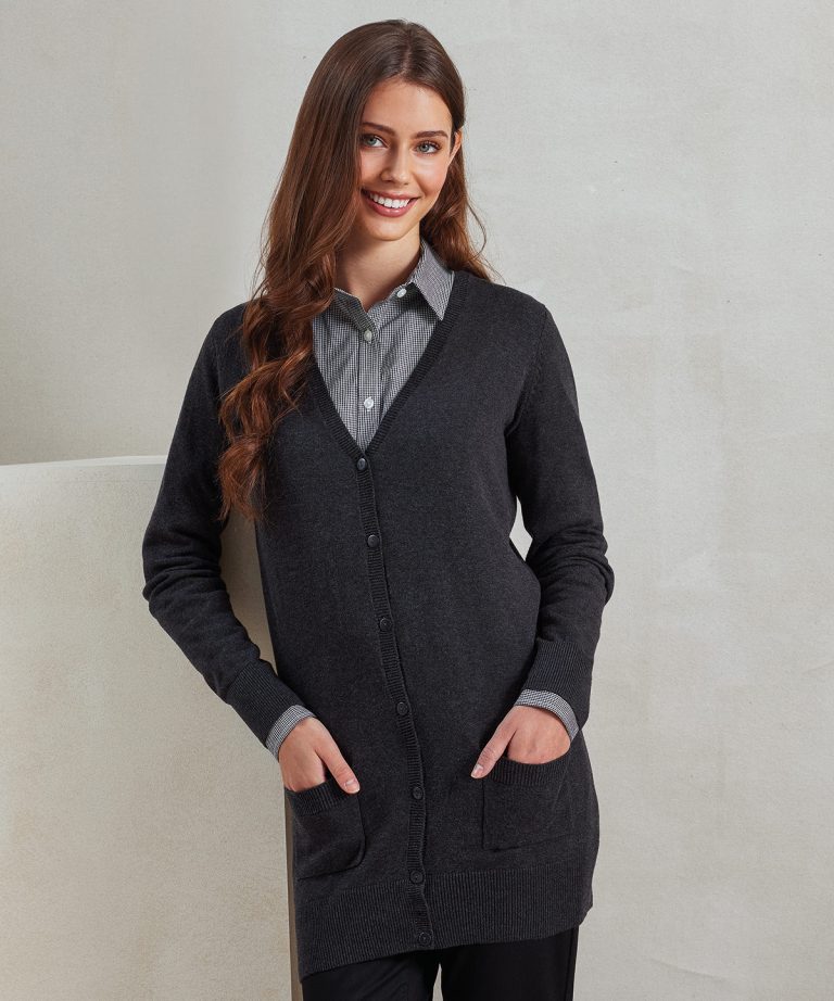 Premier - Womens Longline Knitted Cardigan PR698