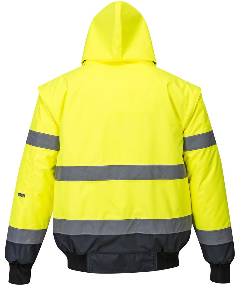 Portwest &#8211; Hi &#8211; Vis Contrast Bomber Jacket (C465) PW013, Vivid Promotion Workwear