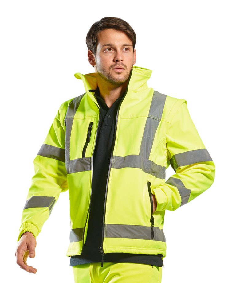 Portwest Hi-Vis Softshell Jacket (3L) (S428) PW092, Vivid Promotion Workwear