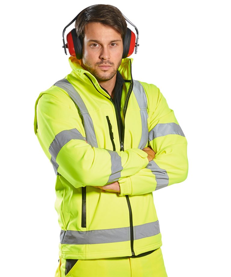 Portwest Hi-Vis Softshell Jacket (3L) (S428) PW092, Vivid Promotion Workwear