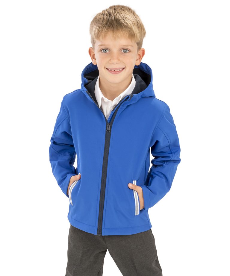 Result Core &#8211; Core Junior Tx Performance Hooded Softshell Jacket R224J, Vivid Promotion Workwear