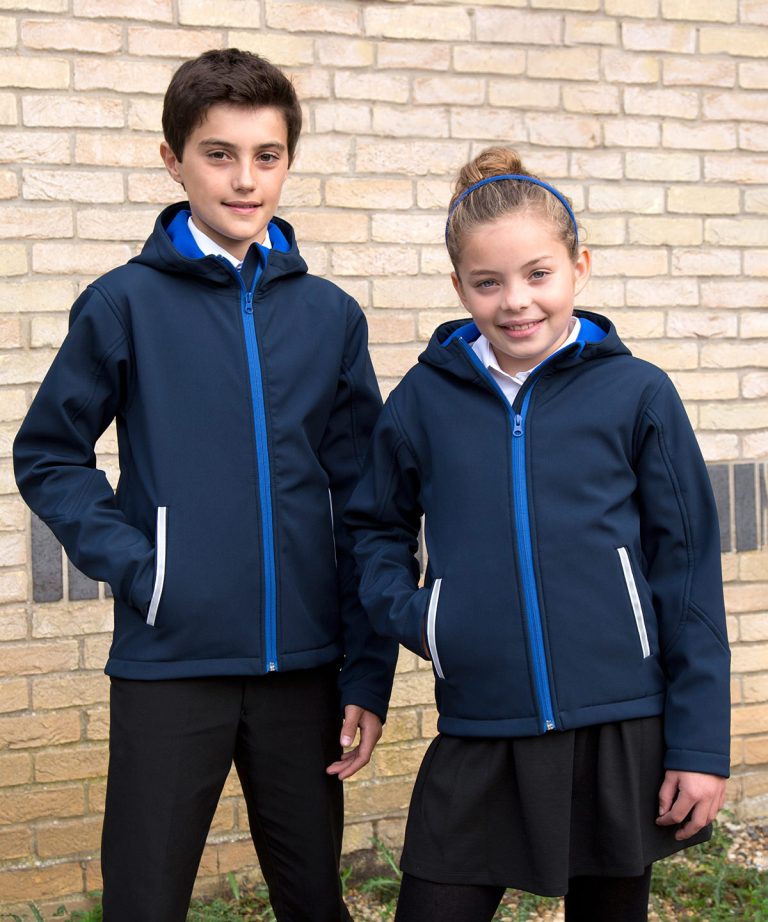 Result Core &#8211; Core Junior Tx Performance Hooded Softshell Jacket R224J, Vivid Promotion Workwear