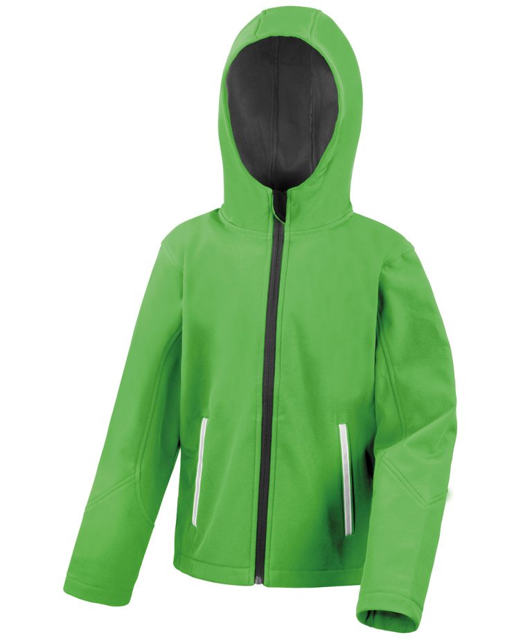 Result Core &#8211; Core Junior Tx Performance Hooded Softshell Jacket R224J, Vivid Promotion Workwear