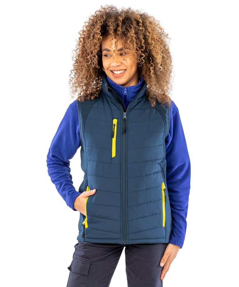 Result Genuine Recycled &#8211; Compass Padded Softshell Gilet R238X, Vivid Promotion Workwear