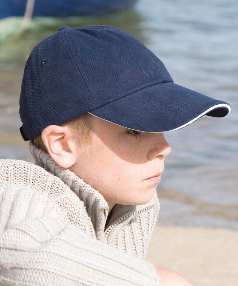 Result Headwear - Junior Low - Profile Heavy Brushed Cotton Cap With Sandwich Peak R24JP