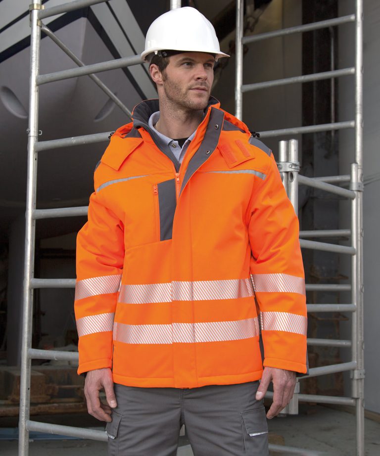 worker in hi vis jacket and hard hat