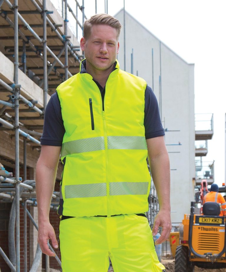Result Safeguard &#8211; Reversible Soft Padded Gilet R332X, Vivid Promotion Workwear