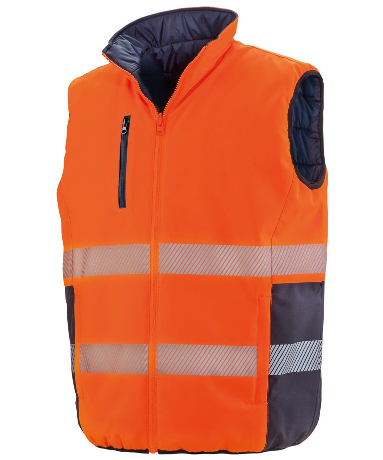 Result Safeguard &#8211; Reversible Soft Padded Gilet R332X, Vivid Promotion Workwear