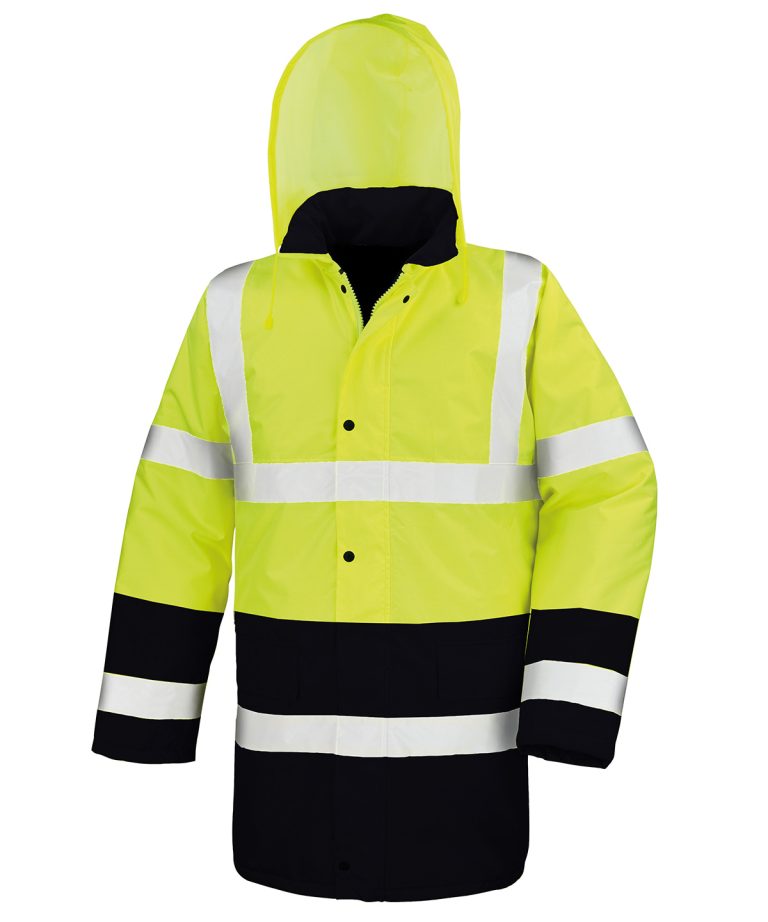 Result Core &#8211; Motorway Two &#8211; Tone Safety Coat R452X, Vivid Promotion Workwear