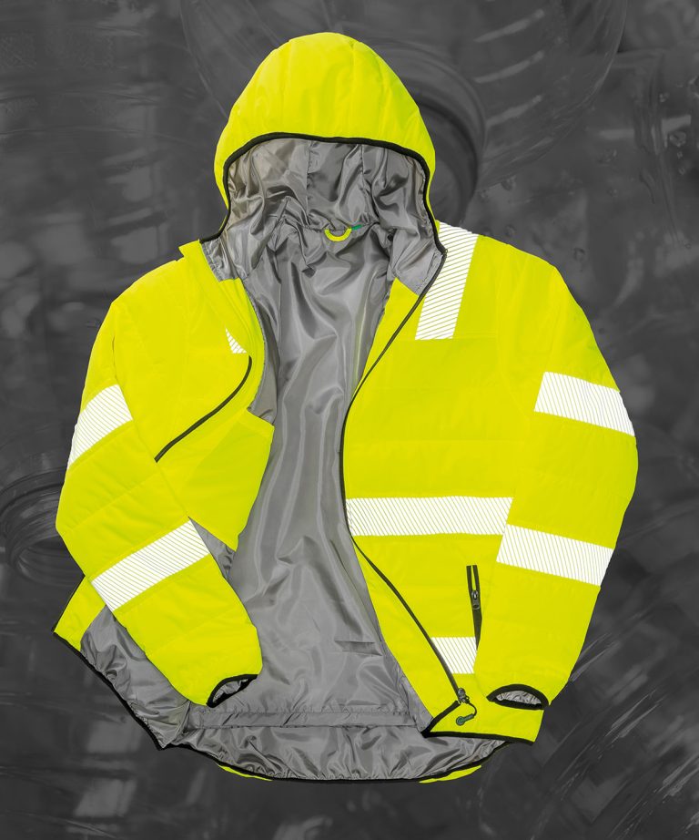 Result Genuine Recycled &#8211; Recycled Ripstop Padded Safety Jacket R500X, Vivid Promotion Workwear