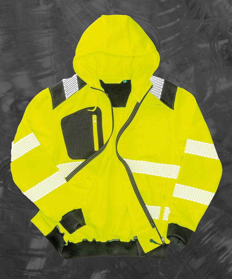 Result Genuine Zipped Safety Hooded Jacked R503X, Vivid Promotion Workwear