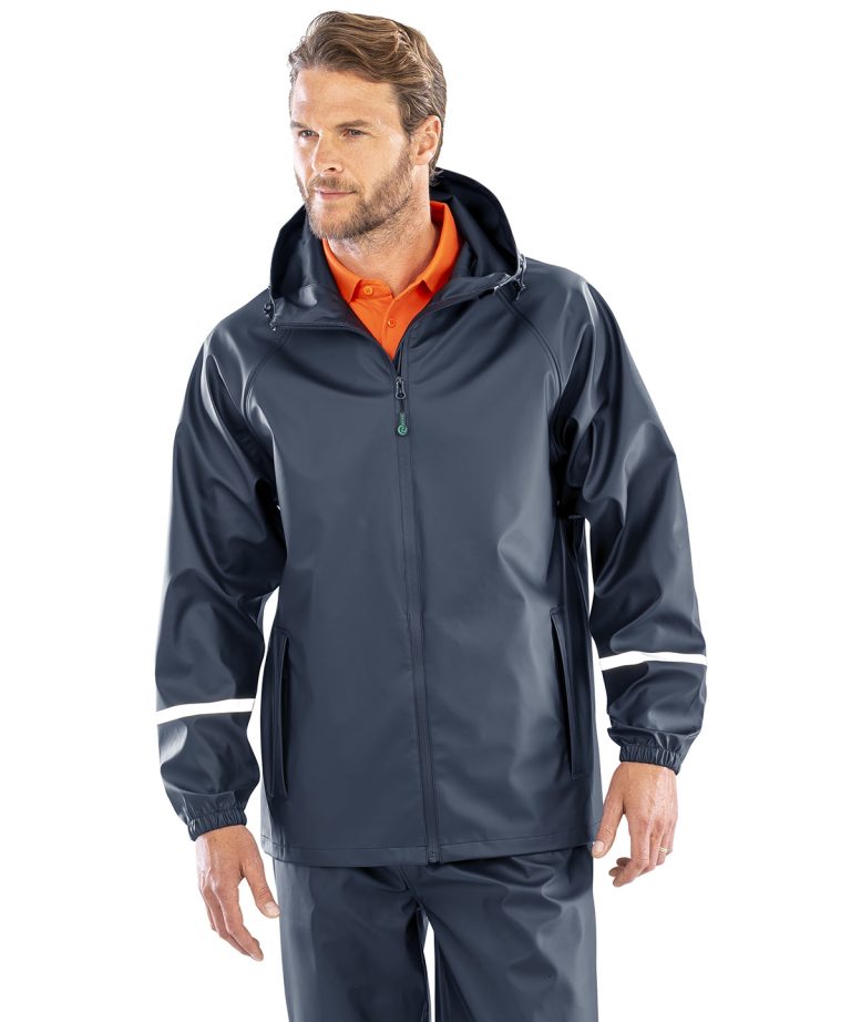 Result Genuine Recycled &#8211; Prism Pu Waterproof Jacket With Reflective Bands And Recycled Backing R915X, Vivid Promotion Workwear