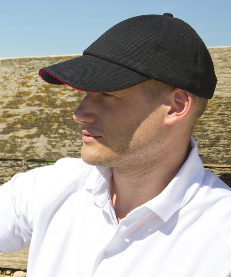 Result Headwear - Low - Profile Heavy Brushed Cotton Cap With Sandwich Peak RC24P
