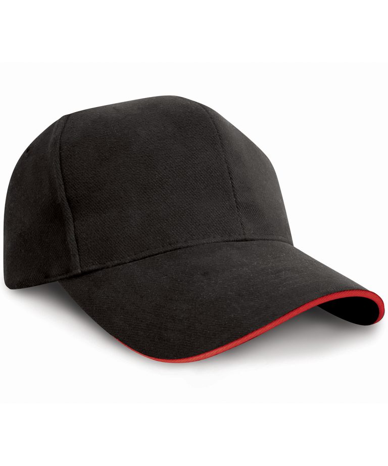 Result Headwear &#8211; Pro &#8211; Style Heavy Cotton Cap With Sandwich Peak RC25P, Vivid Promotion Workwear