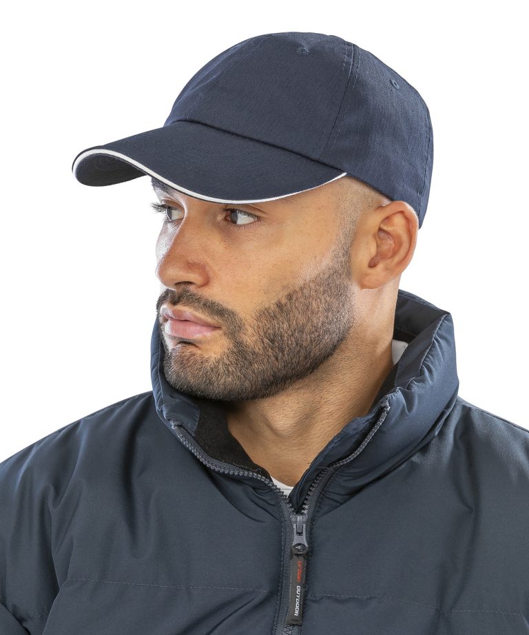 Result Headwear - Herringbone Cap With Sandwich Peak RC38X