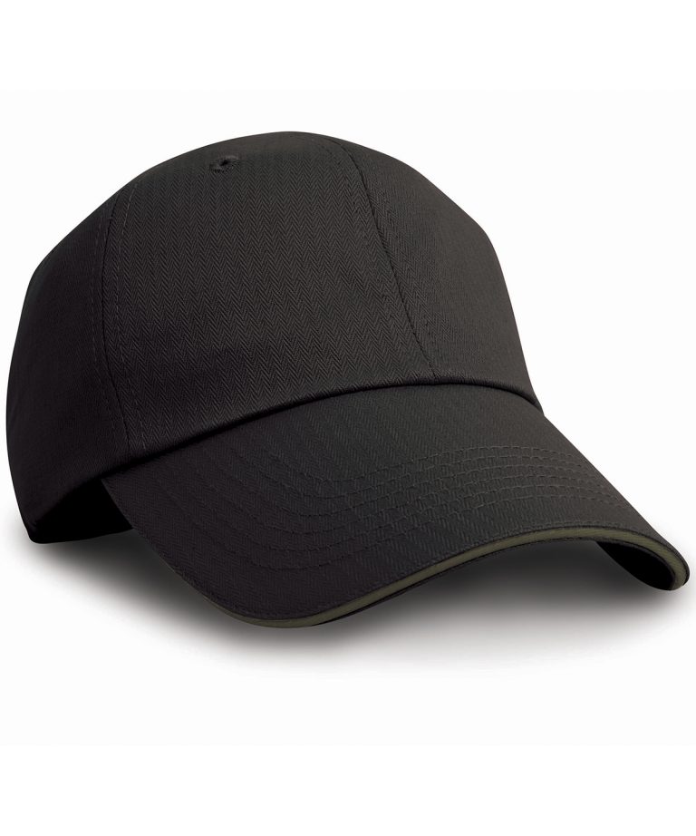 Alternative view of Result Headwear - Herringbone Cap With Sandwich Peak RC38X