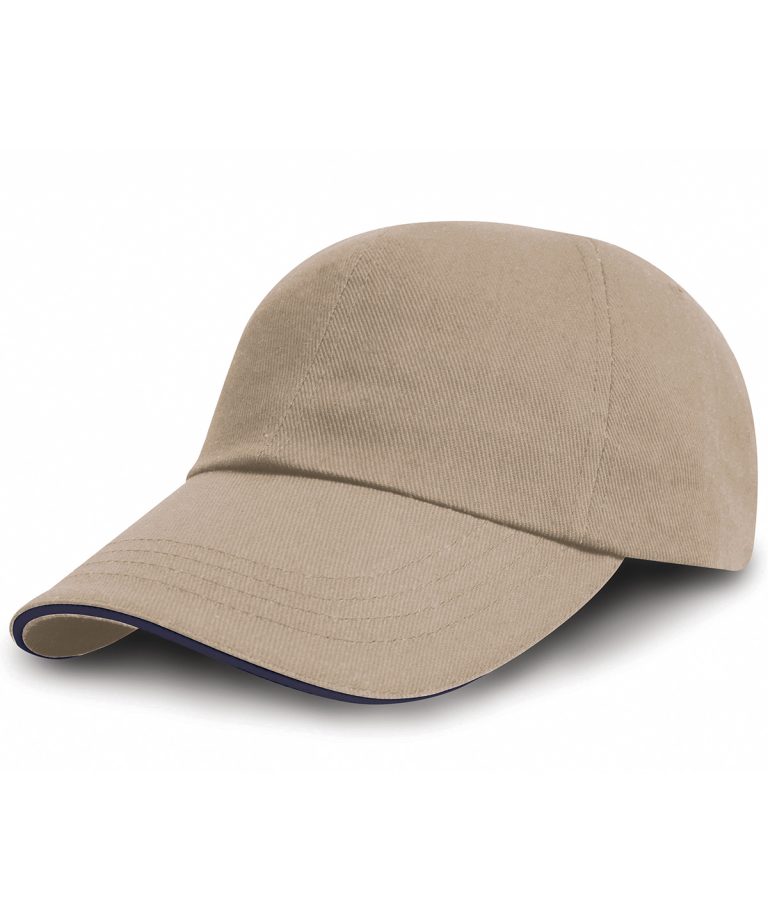 Result Headwear &#8211; Brushed Coton Printers| Embroiderers Cap With Sandwich Peak RC50X, Vivid Promotion Workwear
