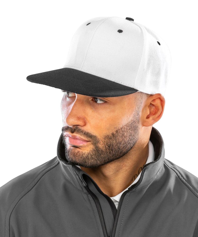 Result Headwear - Bronx Original Flat Peak Snapback Dual Colour Cap RC82X
