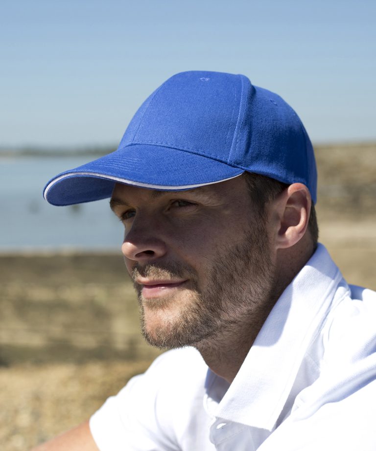 Result Headwear - Memphis Brushed Cotton Low - Profile Sandwich Peak Cap RC91X