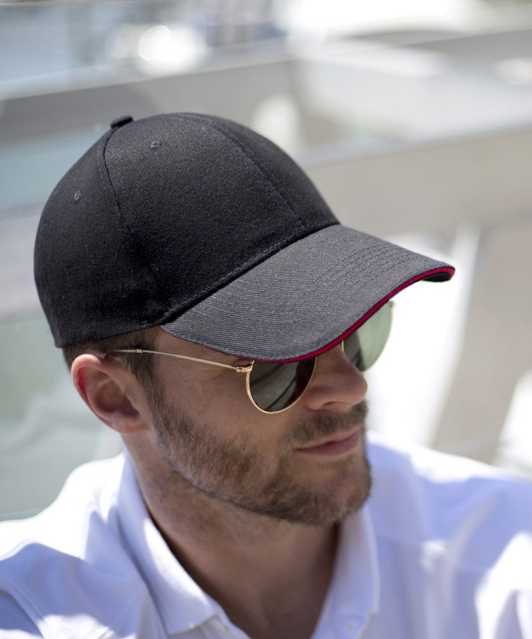 Alternative view of Result Headwear - Memphis Brushed Cotton Low - Profile Sandwich Peak Cap RC91X