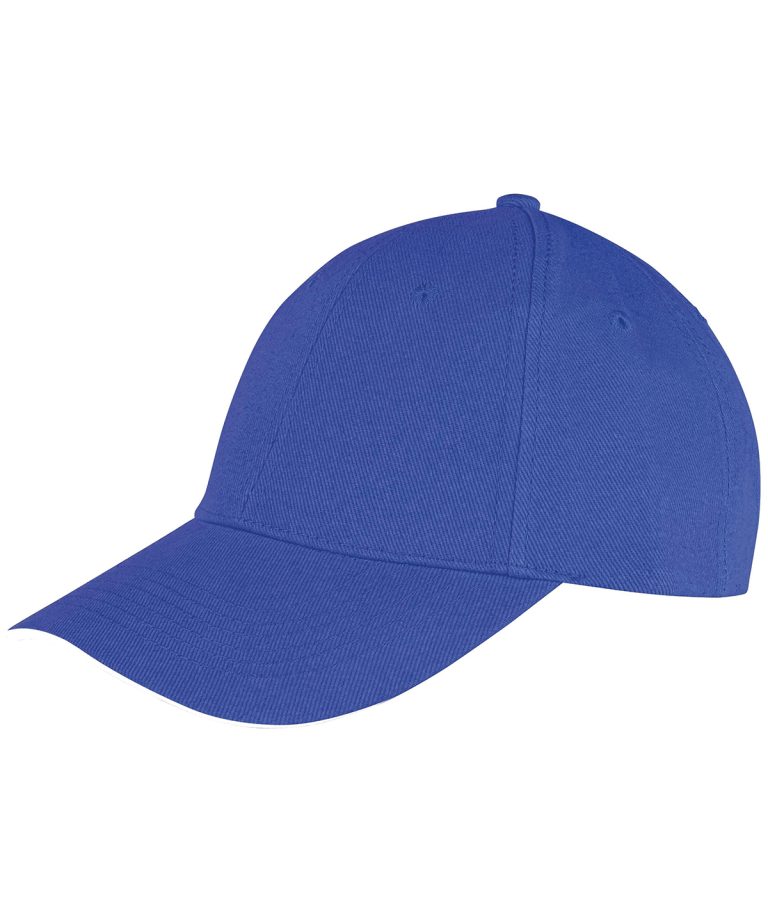 Result Headwear &#8211; Memphis Brushed Cotton Low &#8211; Profile Sandwich Peak Cap RC91X, Vivid Promotion Workwear