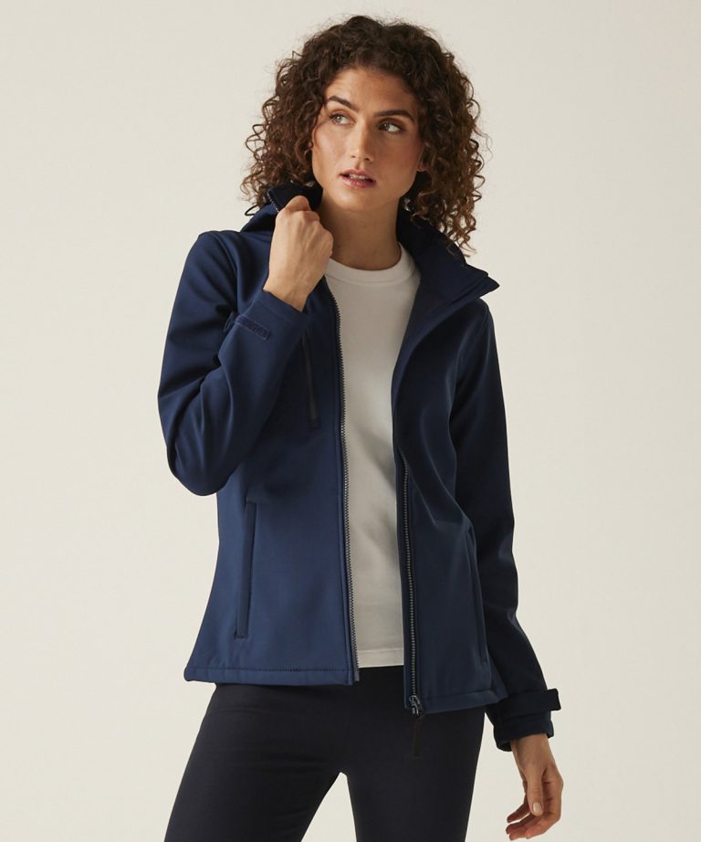 Regatta Professional &#8211; Womens Venturer 3 &#8211; Layer Hooded Softshell Jacket RG153, Vivid Promotion Workwear