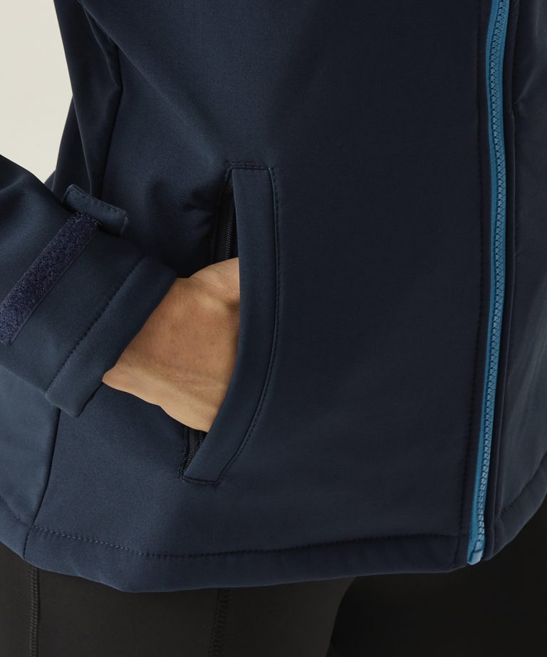 Regatta Professional &#8211; Womens Venturer 3 &#8211; Layer Hooded Softshell Jacket RG153, Vivid Promotion Workwear
